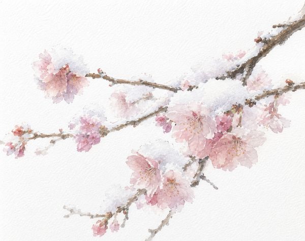 雪化粧の桜
